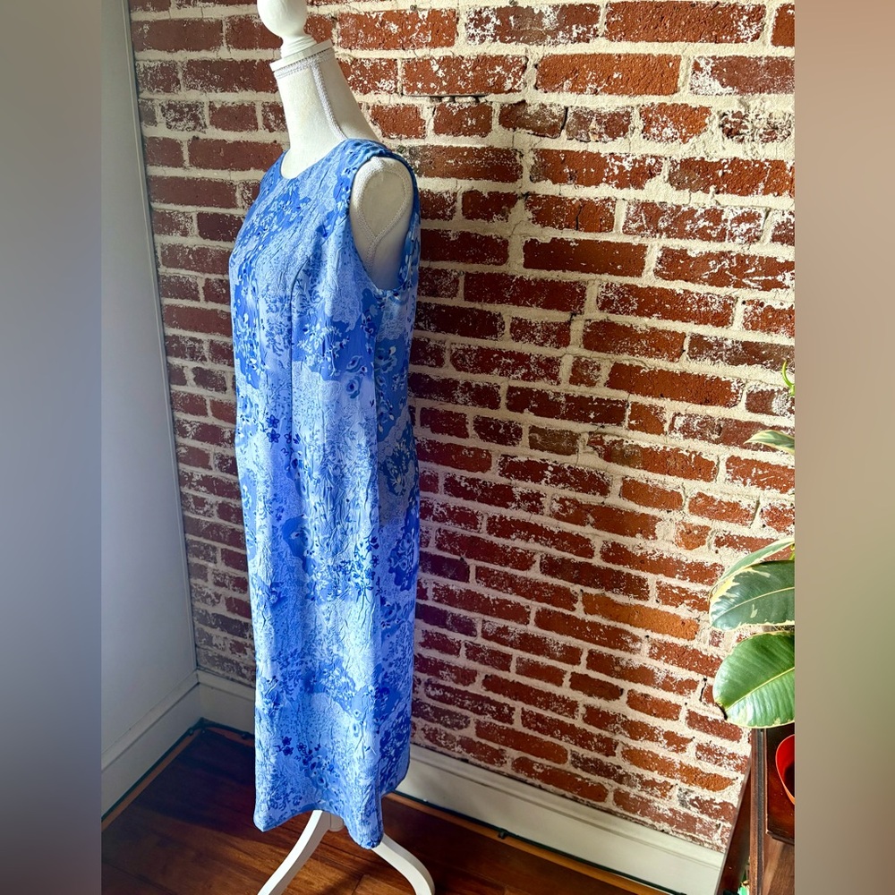 Y2K Dressbarn Blue Floral Midi Dress - Picture 5 of 10